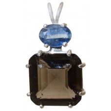 Smokey Quartz Earth Heart Crystal™  with Oval Kyanite