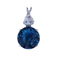 Tibetan Blue Obsidian Radiant Heart Crystal™ with Trillion Cut Danburite