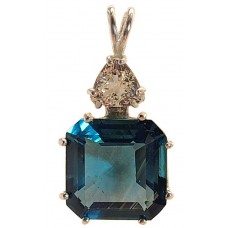 Tibetan Blue Obsidian Earth Heart Crystal™  with Trillion Morganite