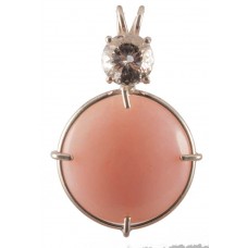 Pink Opal with Portuguese Round Cut White Topaz