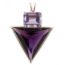 Siberian Purple Quartz Angelic Star™ with Emerald Cut Ruby Lavender Quartz